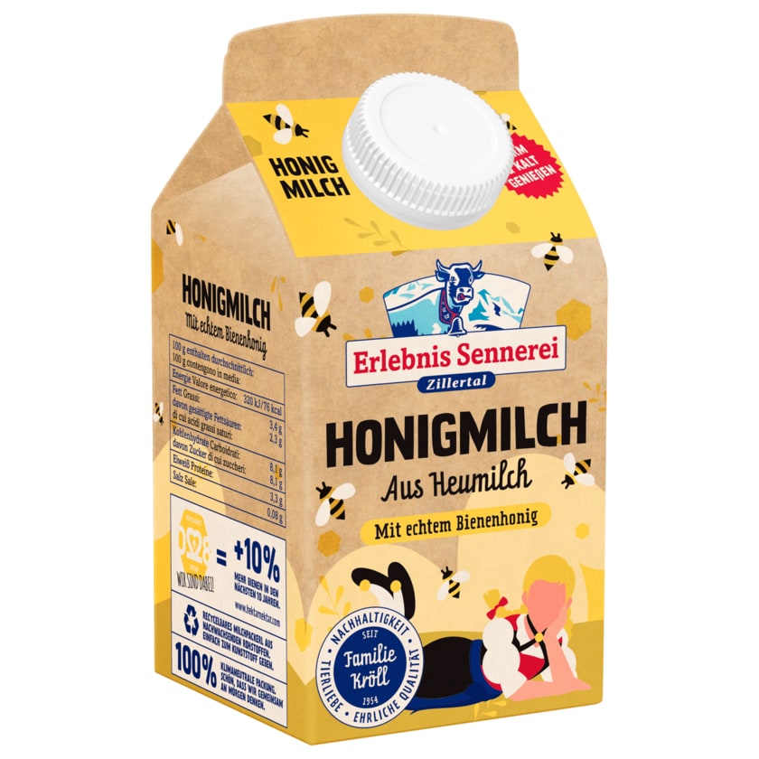 Erlebnis Sennerei Zillertal Honigmilch aus Heumilch 0,5l